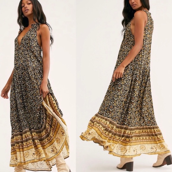 Spell Dresses & Skirts - Free People x Spell & The Gypsy Collective Brown Floral Dahlia Maxi Dress Sz L